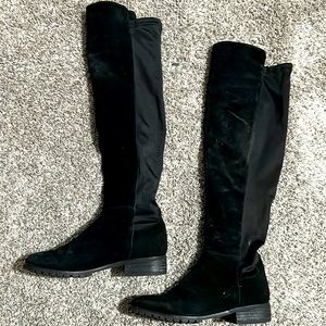 Blondo Velma Black Suede Waterproof Tall Riding Boots Size 7